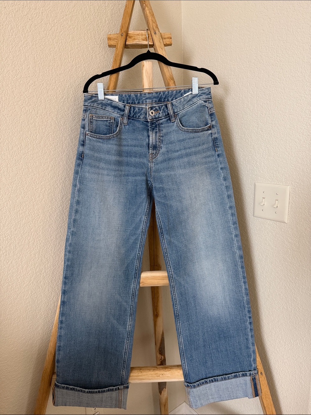 Zara Cuffed Wide Leg Light Blue Wide-Leg Women's Jeans